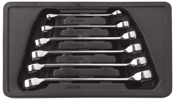 GearWrench - 6 Piece, 1/4" x 5/16" to 3/4" x 7/8", 6 Point Flare Nut Wrench Set - Inch Measurement Standard, Full Polish Finish, Comes in Molded Tray - Eagle Tool & Supply