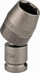 Apex - 3/8" Drive, Standard Hand Socket - 6 Points, 2-13/64" OAL, Steel - Eagle Tool & Supply