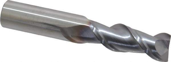 Niagara Cutter - 1/2", 1-1/4" LOC, 1/2" Shank Diam, 3" OAL, 2 Flute, Solid Carbide Square End Mill - Single End, TiCN Finish, Spiral Flute, 45° Helix, Centercutting, Right Hand Cut, Right Hand Flute, Series A245 - Eagle Tool & Supply