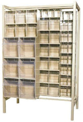 Quantum Storage - 3,000 Lb Capacity, 26" Deep x 48" Wide x 67" High, Steel Pick Rack - 28 White Polystyrene Bins - Eagle Tool & Supply