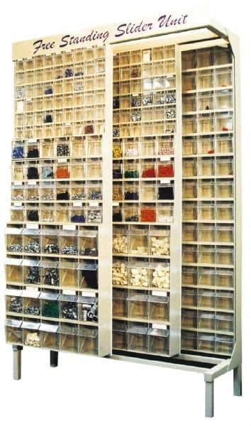 Quantum Storage - 3,000 Lb Capacity, 16" Deep x 48" Wide x 67" High, Steel Pick Rack - 80 Gray Polystyrene Bins - Eagle Tool & Supply