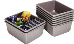 Quantum Storage - 100 Lb. Load Capacity Gray Polypropylene Tote Container - Eagle Tool & Supply