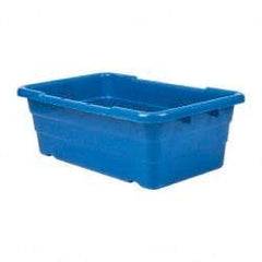 Quantum Storage - 100 Lb Load Capacity Blue Polypropylene Cross-Stack Container - Stacking, 25.1" Long x 16" Wide x 8-1/2" High - Eagle Tool & Supply