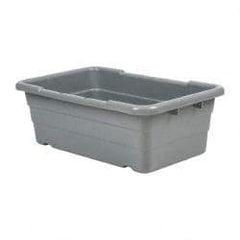 Quantum Storage - 100 Lb Load Capacity Gray Polypropylene Cross-Stack Container - Stacking, 25.1" Long x 16" Wide x 8-1/2" High - Eagle Tool & Supply