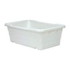 Quantum Storage - 100 Lb Load Capacity White Polypropylene Cross-Stack Container - Stacking, 25.1" Long x 16" Wide x 8-1/2" High - Eagle Tool & Supply