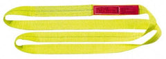 Lift-All - 20' Long x 4" Wide, 20,700 Lb Vertical Capacity, 2 Ply, Polyester Web Sling - 16,500 Lb Choker Capacity, Yellow - Eagle Tool & Supply