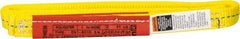 Lift-All - 3' Long x 1" Wide, 3,200 Lb Vertical Capacity, 1 Ply, Polyester Web Sling - 2,500 Lb Choker Capacity, Yellow - Eagle Tool & Supply