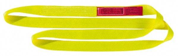 Lift-All - 10' Long x 6" Wide, 28,600 Lb Vertical Capacity, 2 Ply, Nylon Web Sling - 23,000 Lb Choker Capacity, Yellow - Eagle Tool & Supply