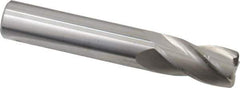 Made in USA - 1/2", 4 Flute, Single End, Solid Carbide, 0.06" Corner Radius End Mill - 3" OAL, 30° Helix, Right Hand Flute, 1" LOC, Right Hand Cut - Eagle Tool & Supply