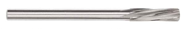 Magafor - 5.55mm Solid Carbide 6 Flute Chucking Reamer - Spiral Flute, 0.216" Straight Shank, 1-1/32" Flute Length, 3-21/32" OAL - Eagle Tool & Supply