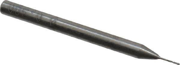 Magafor - 0.381mm Solid Carbide 4 Flute Chucking Reamer - Spiral Flute, 0.118" Straight Shank, 1/16" Flute Length, 1-17/32" OAL - Eagle Tool & Supply