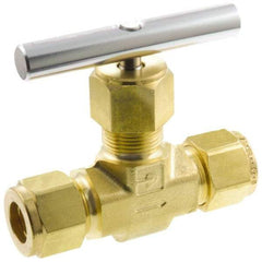 Parker - 3,000 Max psi, 1/2" Pipe, Brass, Inline Instrumentation Needle Valve - Eagle Tool & Supply