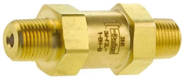 Parker - 3,000 Max psi, 3/8" Pipe, MNPT x MNPT End Connections, Brass Instrumentation Filter - Micro Rating 1, Viton Seal - Eagle Tool & Supply