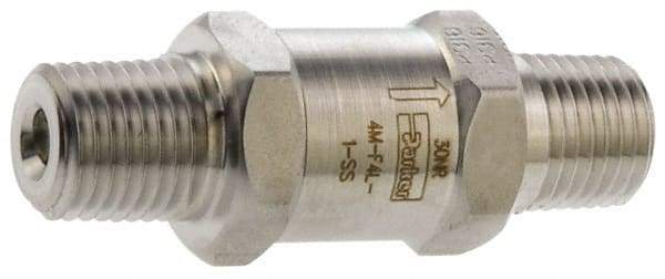 Parker - 6,000 Max psi, 3/8" Pipe, MNPT x MNPT End Connections, Stainless Steel Instrumentation Filter - Micro Rating 1, 316 Grade, Viton Seal - Eagle Tool & Supply