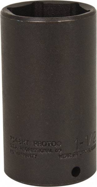 Proto - 1/2" Drive 1-1/2" Deep Thin Wall Impact Socket - 6 Points, 3-1/2" OAL - Eagle Tool & Supply