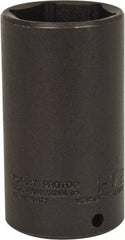 Proto - 1/2" Drive 1-1/2" Deep Thin Wall Impact Socket - 6 Points, 3-1/2" OAL - Eagle Tool & Supply