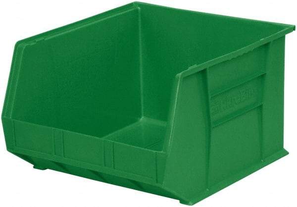 Akro-Mils - 75 Lb. Load Capacity, 18" Deep, Green Polymer Hopper Stacking Bin - 11" High x 16-1/2" Wide x 18" Long - Eagle Tool & Supply