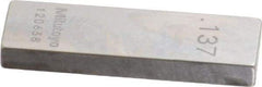 Mitutoyo - 0.137" Rectangular Steel Gage Block - Accuracy Grade 0, Includes Certificate of Inspection - Eagle Tool & Supply