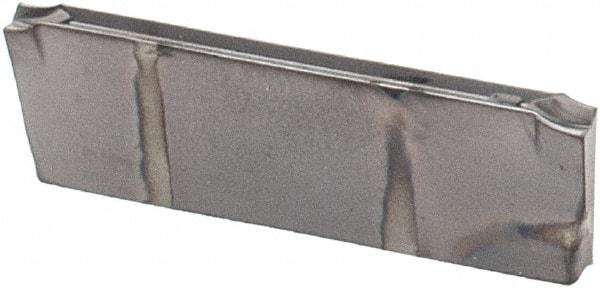 Iscar - DGR JS IC908 Grade, 0.0551" Cutting Width, Carbide Cutoff Insert - 15° Right Hand Lead Angle, 0.0008" Cnr Rad, TiAlN Coated, Double End - Eagle Tool & Supply