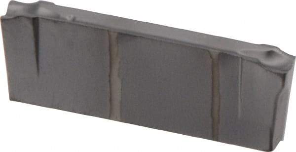 Iscar - DGR3102 IC908 Grade, 0.122" Cutting Width, Carbide Cutoff Insert - 15° Right Hand Lead Angle, 0.0079" Cnr Rad, TiAlN Coated, Double End - Eagle Tool & Supply