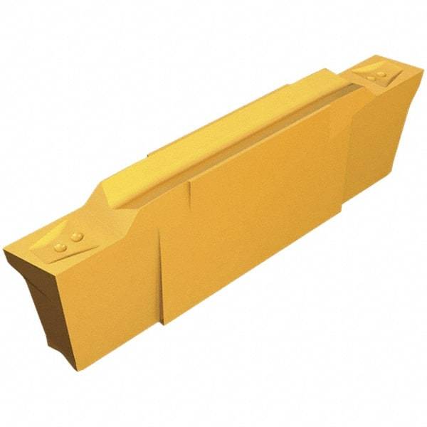 Iscar - DGR WP IC328 Grade, 0.0748" Cutting Width, Carbide Cutoff Insert - 5° Right Hand Lead Angle, 0.002" Cnr Rad, TiCN Coated, Double End - Eagle Tool & Supply