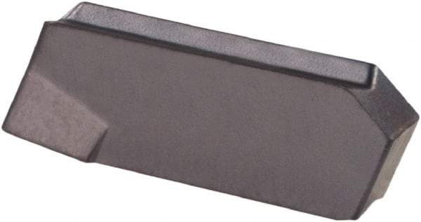 Iscar - GIM IC908 Grade, 0.126" Cutting Width, Carbide Cutoff Insert - 8° Right Hand Lead Angle, 0.0087" Cnr Rad, TiAlN Coated, Single End - Eagle Tool & Supply