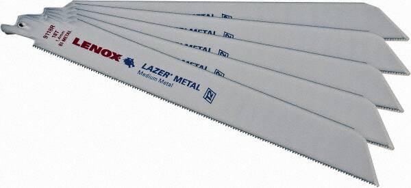 Lenox - 9" Long x 1" Thick, Bi-Metal Reciprocating Saw Blade - Straight Profile, 18 TPI, Toothed Edge - Eagle Tool & Supply