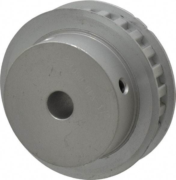 Power Drive - 24 Tooth, 1/2" Inside x 2.835" Outside Diam, Hub & Flange Timing Belt Pulley - 1/2" Belt Width, 2.865" Pitch Diam, 3/4" Face Width, Aluminum - Eagle Tool & Supply