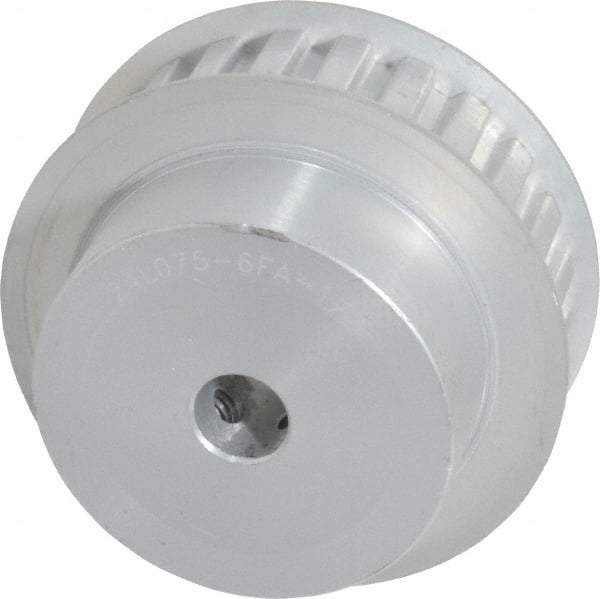 Power Drive - 24 Tooth, 1/2" Inside x 2.835" Outside Diam, Hub & Flange Timing Belt Pulley - 3/4" Belt Width, 2.865" Pitch Diam, 1" Face Width, Aluminum - Eagle Tool & Supply