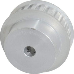 Power Drive - 24 Tooth, 1/2" Inside x 2.835" Outside Diam, Hub & Flange Timing Belt Pulley - 3/4" Belt Width, 2.865" Pitch Diam, 1" Face Width, Aluminum - Eagle Tool & Supply