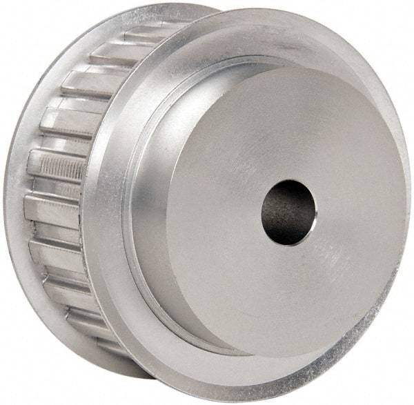 Power Drive - 24 Tooth, 1/2" Inside x 2.835" Outside Diam, Hub & Flange Timing Belt Pulley - 1" Belt Width, 2.865" Pitch Diam, 1-1/4" Face Width, Aluminum - Eagle Tool & Supply