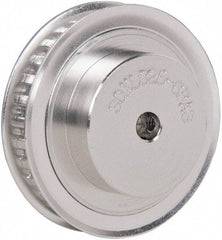 Power Drive - 30 Tooth, 1/4" Inside x 1.89" Outside Diam, Hub & Flange Timing Belt Pulley - 1/4" Belt Width, 1.91" Pitch Diam, 0.438" Face Width, Aluminum - Eagle Tool & Supply