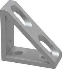 80/20 Inc. - 7/8" Wide, 2" High, Open Shelving 4 Hole Inside Corner Gusset - Aluminum, 2" Deep, Use with Series 10 & Bolt Kit 3393 - Eagle Tool & Supply