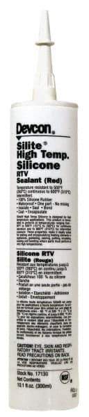 Devcon - 10.3 oz Cartridge Red RTV Silicone Joint Sealant - 500°F Max Operating Temp - Eagle Tool & Supply