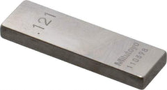 Mitutoyo - 0.121" Rectangular Steel Gage Block - Accuracy Grade 0, Includes Certificate of Inspection - Eagle Tool & Supply