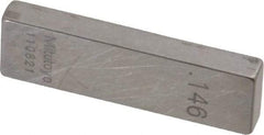 Mitutoyo - 0.146" Rectangular Steel Gage Block - Accuracy Grade 0, Includes Certificate of Inspection - Eagle Tool & Supply