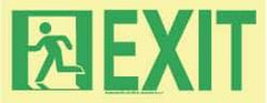 NMC - Exit, Plastic Exit Sign - 13" Wide x 4-1/2" High, Glow-in-the-Dark - Eagle Tool & Supply