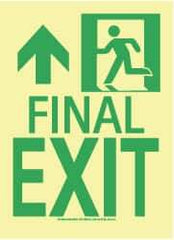 NMC - Final Exit, Plastic Exit Sign - 8" Wide x 11" High, Glow-in-the-Dark - Eagle Tool & Supply
