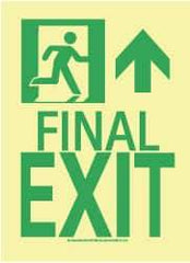 NMC - Final Exit, Plastic Exit Sign - 8" Wide x 11" High, Glow-in-the-Dark - Eagle Tool & Supply