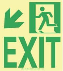 NMC - Exit, Plastic Exit Sign - 8" Wide x 9" High, Glow-in-the-Dark - Eagle Tool & Supply