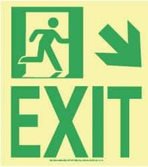 NMC - Exit, Plastic Exit Sign - 8" Wide x 9" High, Glow-in-the-Dark - Eagle Tool & Supply