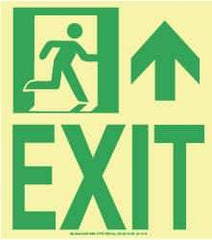 NMC - Exit, Plastic Exit Sign - 8" Wide x 9" High, Glow-in-the-Dark - Eagle Tool & Supply