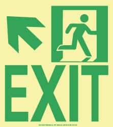 NMC - Exit, Plastic Exit Sign - 8" Wide x 9" High, Glow-in-the-Dark - Eagle Tool & Supply