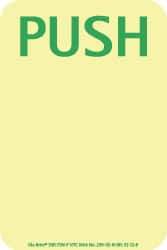 NMC - Push, Polyester Exit Sign - 4" Wide x 6" High, Glow-in-the-Dark - Eagle Tool & Supply