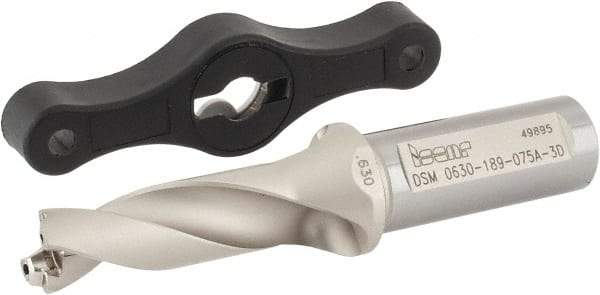 Iscar - 0.63 to 0.665" Diam, 3xD, 1.89" Max Depth, 3/4" Shank Diam, 4.57" OAL, Replaceable Tip Drill - IDK, IDM, IDN, IDP Insert, 16 Seat Size, DSM Toolholder, Series ChamDrillJet - Eagle Tool & Supply