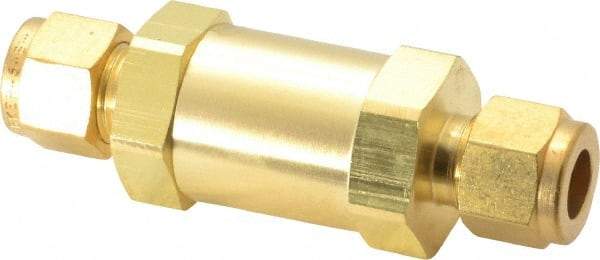 Parker - 3/8" Brass Check Valve - Inline, Comp x Comp, 3,000 WOG - Eagle Tool & Supply