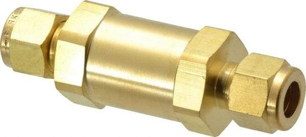 Parker - 3/8" Brass Check Valve - Inline, Comp x Comp, 3,000 WOG - Eagle Tool & Supply