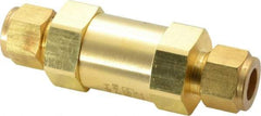 Parker - 1/2" Brass Check Valve - Inline, Comp x Comp, 3,000 WOG - Eagle Tool & Supply