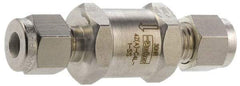 Parker - 1/8" Stainless Steel Check Valve - Inline, Comp x Comp, 6,000 WOG - Eagle Tool & Supply