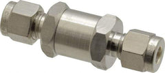 Parker - 1/4" Stainless Steel Check Valve - Inline, Comp x Comp, 6,000 WOG - Eagle Tool & Supply